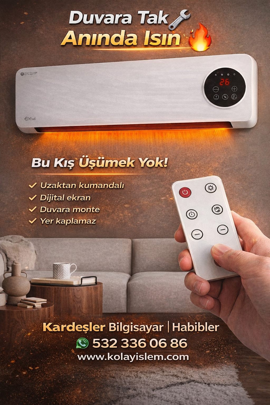 Duvar Tipi Fanlı Isıtıcı – Elektronik Ürünler – Diğer ürün görseli