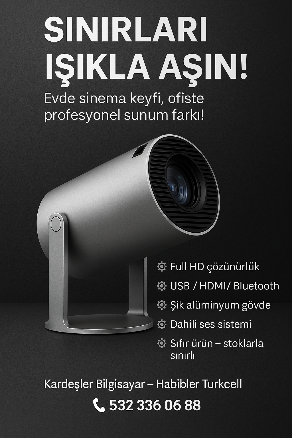 Yeni nesil HD Akıllı Projeksiyon Cihazı ürün görseli 3