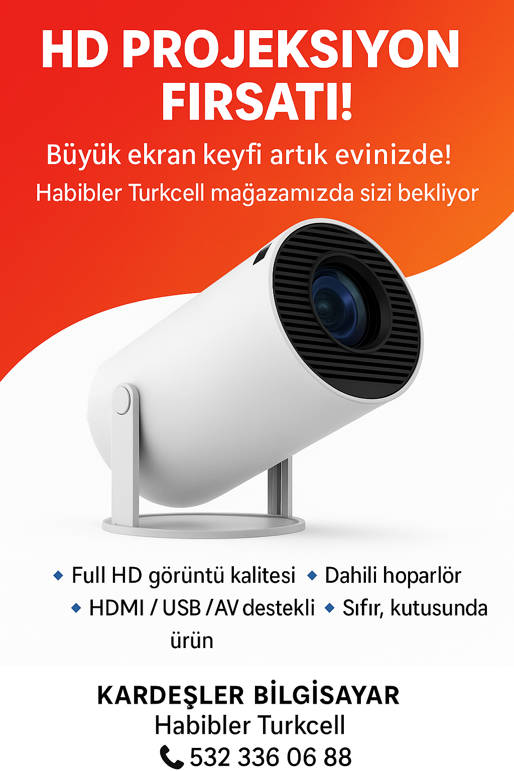 Yeni nesil HD Akıllı Projeksiyon Cihazı ürün görseli 4